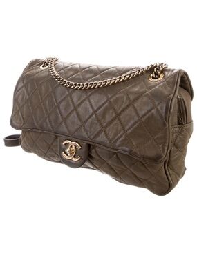 CHANEL Shiva Quilted Iridescent Taupe handbag with Gold Hardware